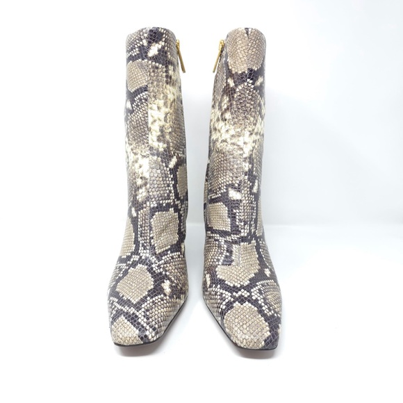 Franco Sarto Briar Grey Snake Print Snip Toe Heel Booties - Picture 2 of 13